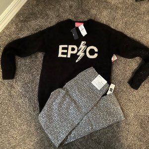 NWT GAP KIDS GIRLS SIZE M MEDIUM 8 EPIC SWEATER AND GRAY SILVER SKINNY PANTS
